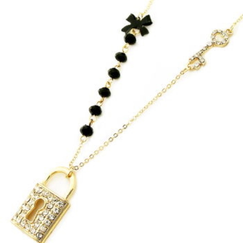 Lock and Key Charm Necklace Set